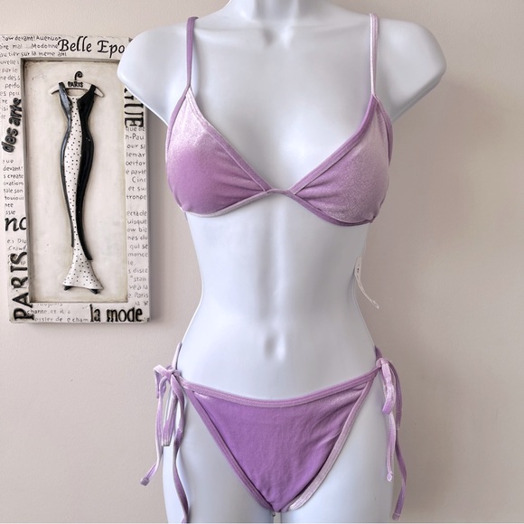 Kendall & Kylie Other - NWT Kendall & Kylie Two Piece Lavender Purple Velvet Bikini Size S/M